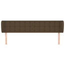 sengegavl med kanter 203x23x78/88 cm stof mørkebrun