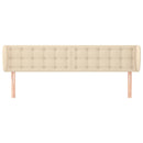 sengegavl med kanter 203x23x78/88 cm stof cremefarvet