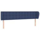 sengegavl med kanter 203x23x78/88 cm stof blå
