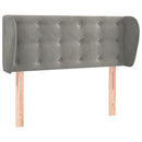 sengegavl med kanter 83x23x78/88 cm fløjl lysegrå