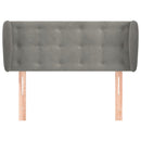 sengegavl med kanter 83x23x78/88 cm fløjl lysegrå
