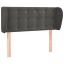 sengegavl med kanter 83x23x78/88 cm fløjl mørkegrå