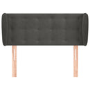 sengegavl med kanter 83x23x78/88 cm fløjl mørkegrå