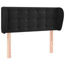 sengegavl med kanter 83x23x78/88 cm fløjl sort