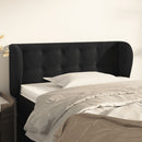 sengegavl med kanter 83x23x78/88 cm fløjl sort