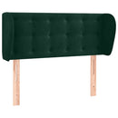 sengegavl med kanter 83x23x78/88 cm fløjl mørkegrøn
