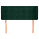 sengegavl med kanter 83x23x78/88 cm fløjl mørkegrøn
