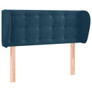 sengegavl med kanter 83x23x78/88 cm fløjl mørkeblå