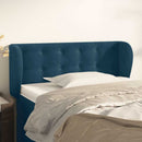 sengegavl med kanter 83x23x78/88 cm fløjl mørkeblå