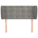 sengegavl med kanter 93x23x78/128 cm fløjl lysegrå