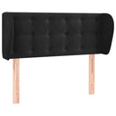 sengegavl med kanter 93x23x78/88 cm fløjl sort