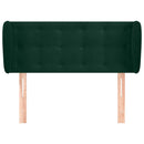 sengegavl med kanter 93x23x78/88 cm fløjl mørkegrøn