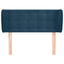 sengegavl med kanter 93x23x78/88 cm fløjl mørkeblå