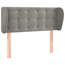sengegavl med kanter 103x23x78/88cm fløjl lysegrå