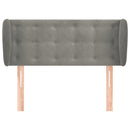 sengegavl med kanter 103x23x78/88cm fløjl lysegrå