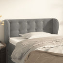 sengegavl med kanter 103x23x78/88cm fløjl lysegrå