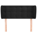 sengegavl med kanter 103x23x78/88 cm fløjl sort
