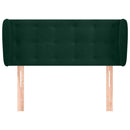sengegavl med kanter 103x23x78/88 cm fløjl mørkegrøn