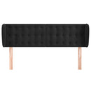 sengegavl med kanter 147x23x78/88 cm fløjl sort
