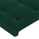 sengegavl med kanter 147x23x78/88 cm fløjl mørkegrøn