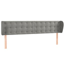 sengegavl med kanter 163x23x78/88cm fløjl lysegrå