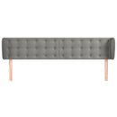 sengegavl med kanter 163x23x78/88cm fløjl lysegrå