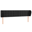 sengegavl med kanter 163x23x78/88 cm fløjl sort