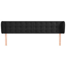 sengegavl med kanter 163x23x78/88 cm fløjl sort