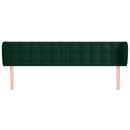 sengegavl med kanter 163x23x78/88 cm fløjl mørkegrøn