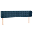 sengegavl med kanter 163x23x78/88 cm fløjl mørkeblå