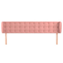 sengegavl med kanter 163x23x78/88 cm fløjl lyserød