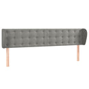 sengegavl med kanter 183x23x78/88cm fløjl lysegrå
