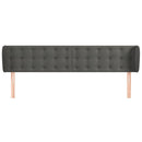 sengegavl med kanter 183x23x78/88 cm fløjl mørkegrå