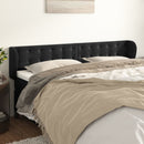 sengegavl med kanter 183x23x78/88 cm fløjl sort
