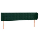 sengegavl med kanter 183x23x78/88 cm fløjl mørkegrøn