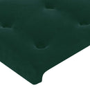 sengegavl med kanter 183x23x78/88 cm fløjl mørkegrøn
