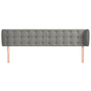 sengegavl med kanter 203x23x78/88cm fløjl lysegrå