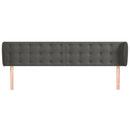 sengegavl med kanter 203x23x78/88 cm fløjl mørkegrå