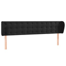 sengegavl med kanter 203x23x78/88 cm fløjl sort