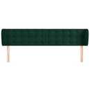 sengegavl med kanter 203x23x78/88 cm fløjl mørkegrøn
