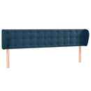 sengegavl med kanter 203x23x78/88 cm fløjl mørkeblå
