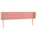 sengegavl med kanter 203x23x78/88 cm fløjl lyserød