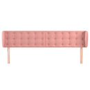 sengegavl med kanter 203x23x78/88 cm fløjl lyserød