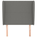 sengegavl med kanter 83x23x118/128 cm stof mørkegrå