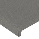 sengegavl med kanter 83x23x118/128 cm stof mørkegrå