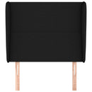 sengegavl med kanter 83x23x118/128 cm stof sort
