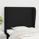 sengegavl med kanter 83x23x118/128 cm stof sort