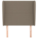 sengegavl med kanter 83x23x118/128 cm stof gråbrun