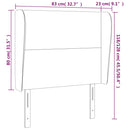 sengegavl med kanter 83x23x118/128 cm stof blå