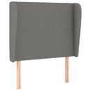 sengegavl med kanter 93x23x118/128 cm stof mørkegrå